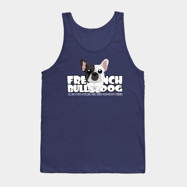 French Bulldog (Brindle Pied)- DGBigHead Tank Top by DoggyGraphics